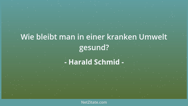 Harald Schmid - Wie bleibt man in einer kranken Umwelt gesund?...