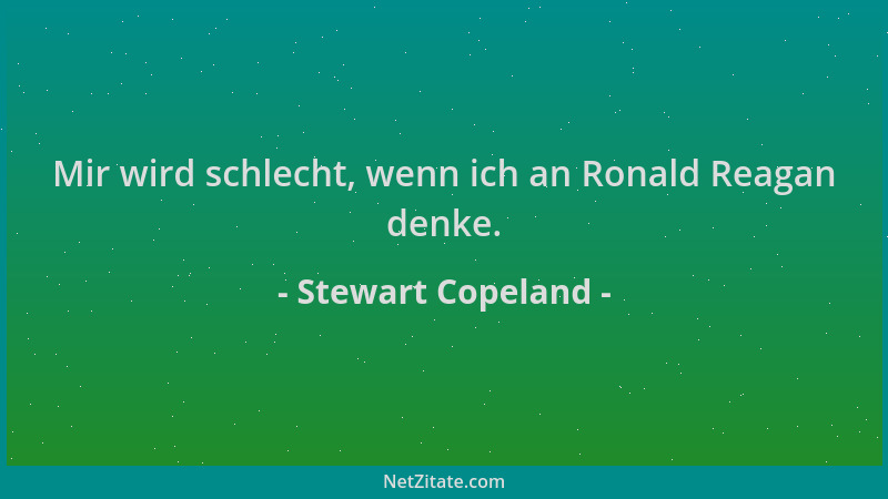 Stewart Copeland - Mir wird schlecht, wenn ich an Ronald Reagan denke....