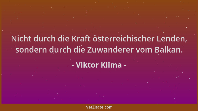 Viktor Klima - Nicht durch die Kraft österreichischer Lenden, sondern durch die Zuwanderer vom Balkan....