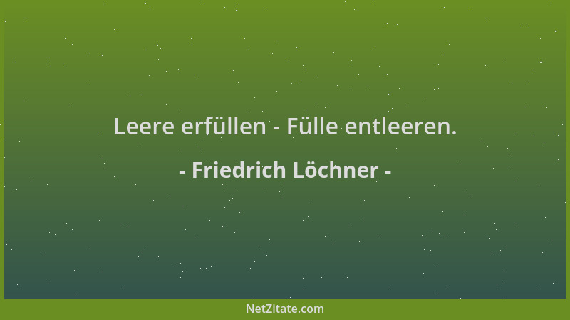 Friedrich Löchner - Leere erfüllen - Fülle entleeren....