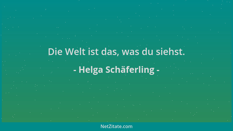 Helga Schäferling - Die Welt ist das, was du siehst....