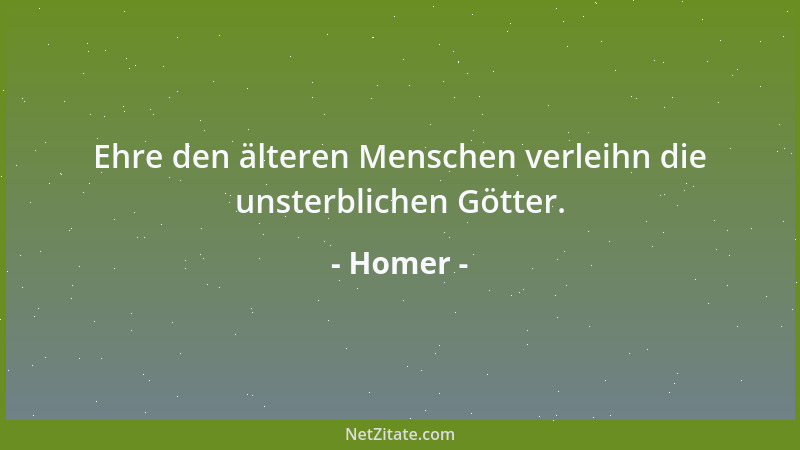 Homer - Ehre den älteren Menschen verleihn die unsterblichen Götter....