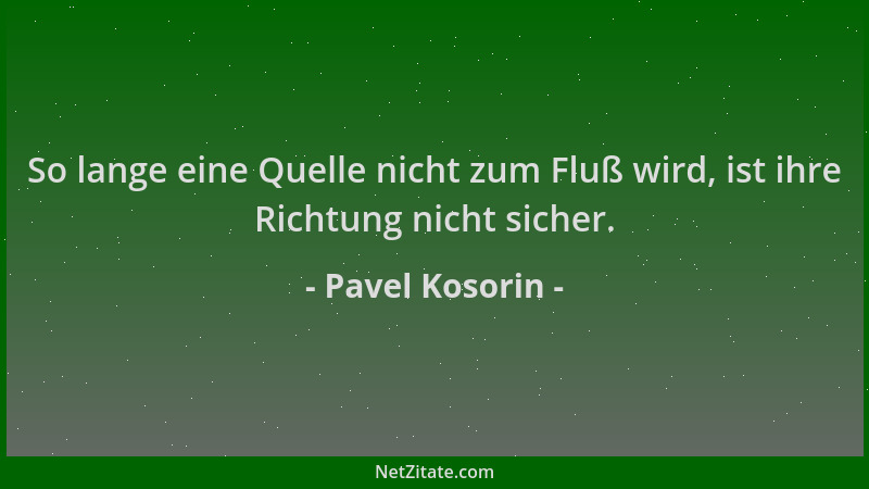 Pavel Kosorin - So lange eine Quelle nicht zum Fluß wird, ist ihre Richtung nicht sicher....