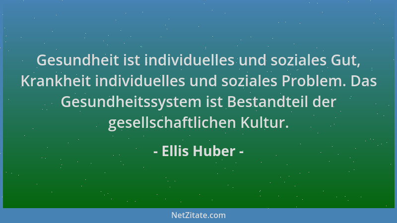 Ellis Huber - Gesundheit ist individuelles und soziales Gut, Krankheit individuelles und soziales Problem. Das Gesundheitss...