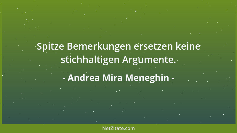 Andrea Mira Meneghin - Spitze Bemerkungen ersetzen keine stichhaltigen Argumente....