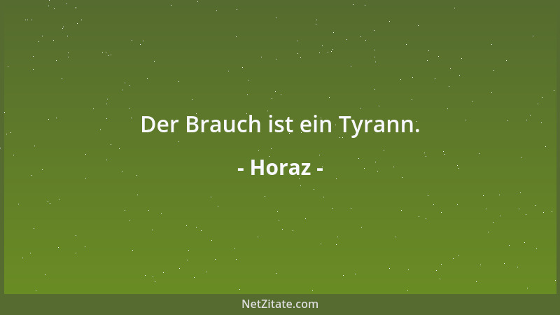 Horaz - Der Brauch ist ein Tyrann....