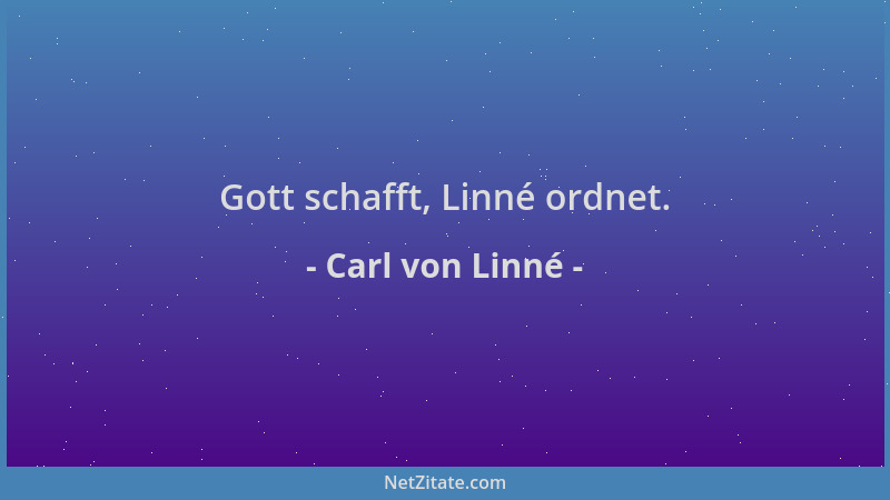 Carl von Linné - Gott schafft, Linné ordnet....