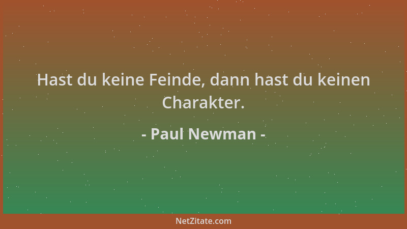 Paul Newman - Hast du keine Feinde, dann hast du keinen Charakter....