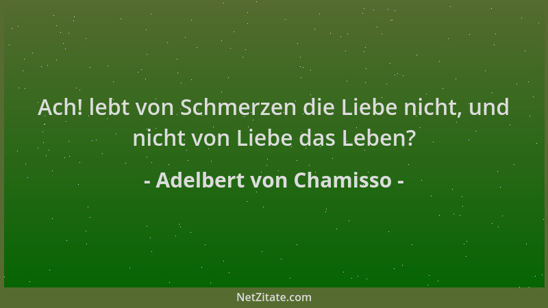 Adelbert von Chamisso - Ach! lebt von Schmerzen die Liebe nicht, und nicht von Liebe das Leben?...