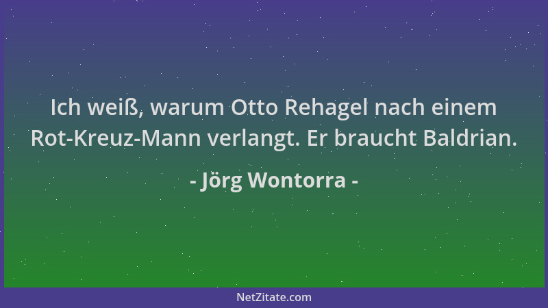 Jörg Wontorra - Ich weiß, warum Otto Rehagel nach einem Rot-Kreuz-Mann verlangt. Er braucht Baldrian....
