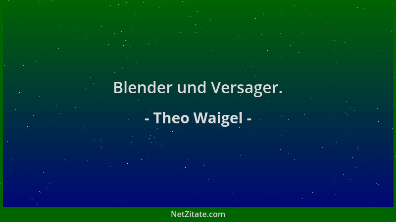 Theo Waigel - Blender und Versager....