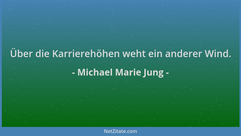 Michael Marie Jung - Über die Karrierehöhen weht ein anderer Wind....