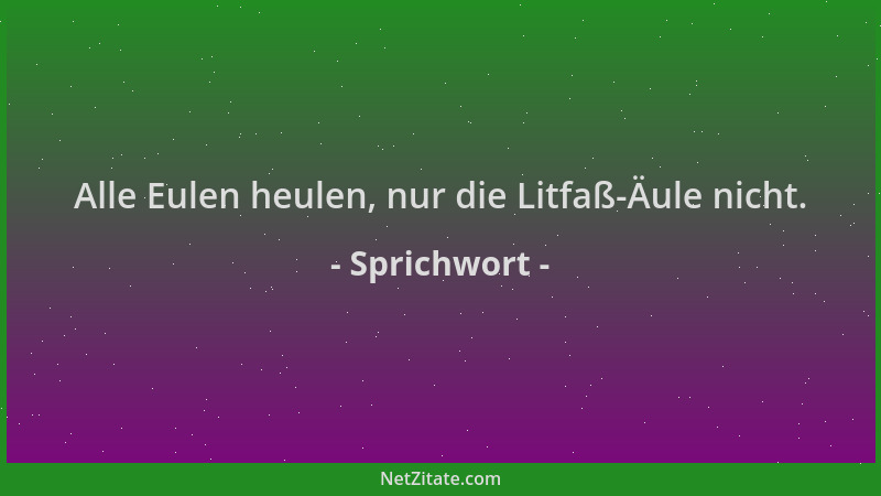 Sprichwort - Alle Eulen heulen, nur die Litfaß-Äule nicht....