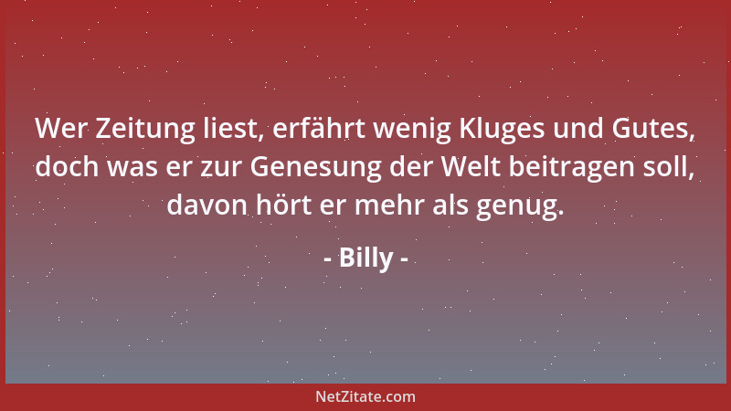 Billy - Den problematischen Teil der Innenwelt nennen wir Seele....