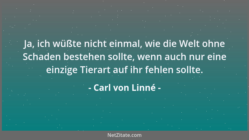 Carl von Linné - Die Steine wachsen, die Pflanzen wachsen und leben, die Tiere wachsen, leben und empfinden....