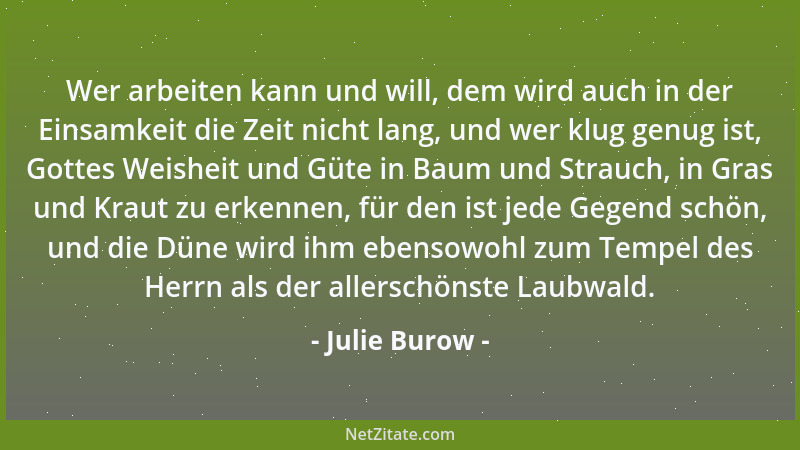 Julie Burow - Arbeitsamkeit und Sparsamkeit der Frau sind die Stützen jeder bürgerlichen Häuslichkeit, die wohltätigen Feen...