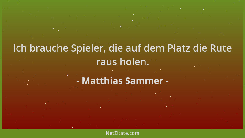 Matthias Sammer - Ich brauche Spieler, die auf dem Platz die Rute raus holen....