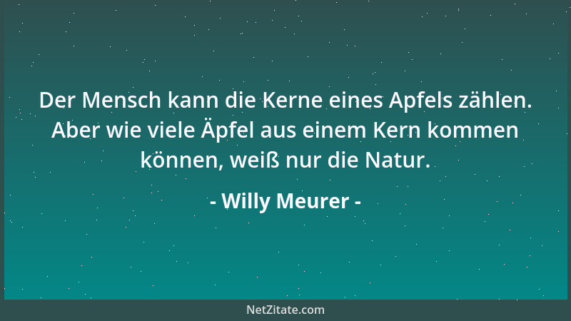 Willy Meurer - Der Mensch kann die Kerne eines Apfels zählen. Aber wie viele Äpfel aus einem Kern kommen können, weiß nur d...