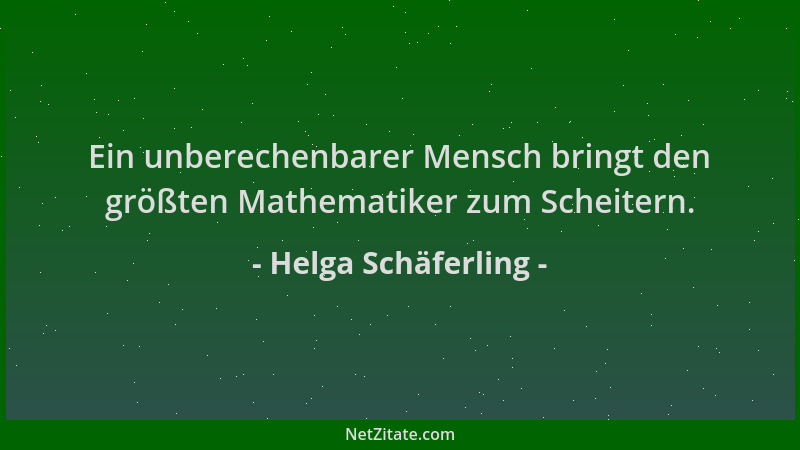 Helga Schäferling - Ein unberechenbarer Mensch bringt den größten Mathematiker zum Scheitern....