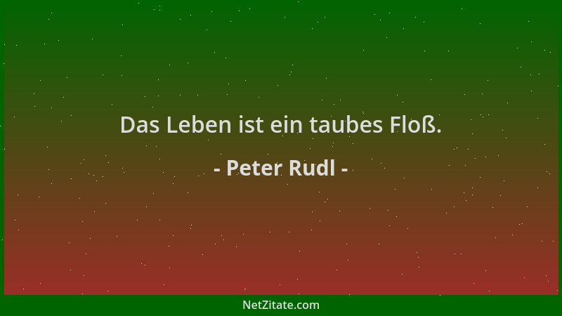 Peter Rudl - Das Leben ist ein taubes Floß....