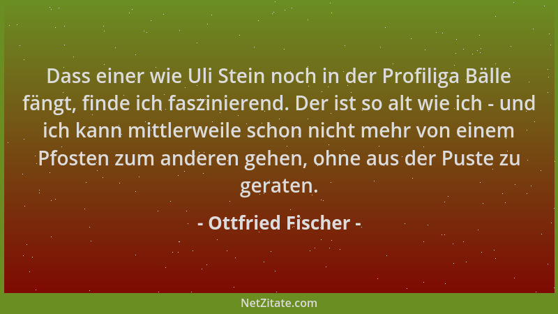 Ottfried Fischer - Dass einer wie Uli Stein noch in der Profiliga Bälle fängt, finde ich faszinierend. Der ist so alt wie i...