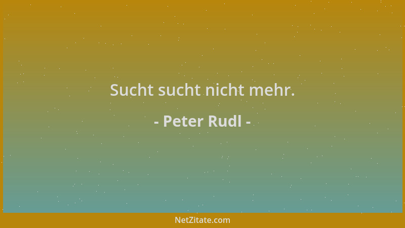 Peter Rudl - Sucht sucht nicht mehr....
