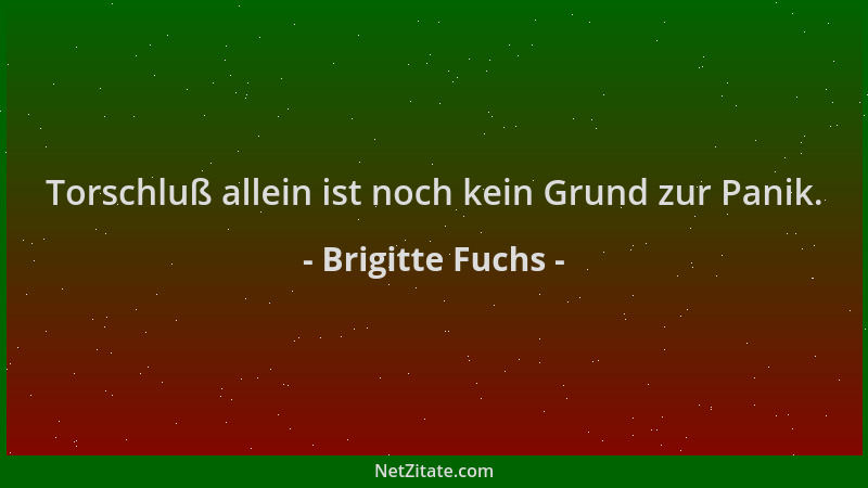 Brigitte Fuchs - Torschluß allein ist noch kein Grund zur Panik....