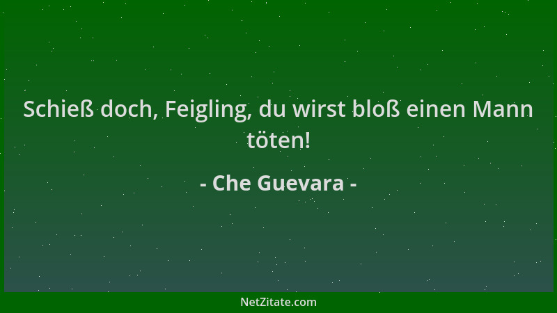 Che Guevara - Schieß doch, Feigling, du wirst bloß einen Mann töten!...