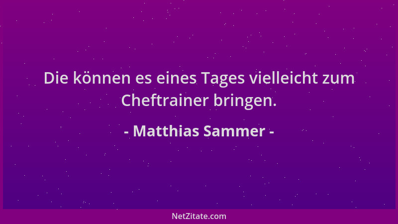 Matthias Sammer - Die können es eines Tages vielleicht zum Cheftrainer bringen....