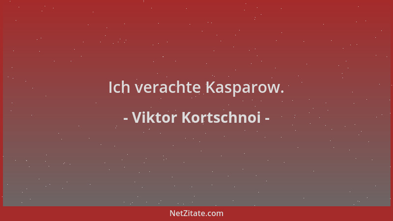 Viktor Kortschnoi - Ich verachte Kasparow....