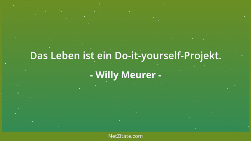 Willy Meurer - Das Leben ist ein Do-it-yourself-Projekt....