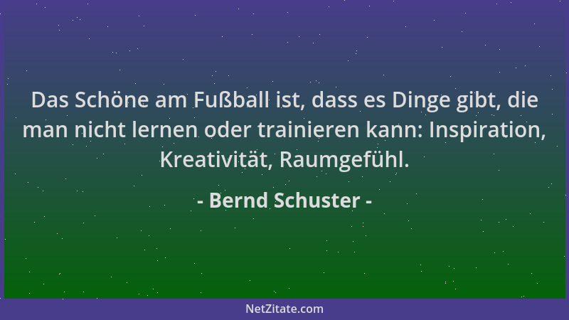 Bernd Schuster - Das Schöne am Fußball ist, dass es Dinge gibt, die man nicht lernen oder trainieren kann: Inspiration, Kre...