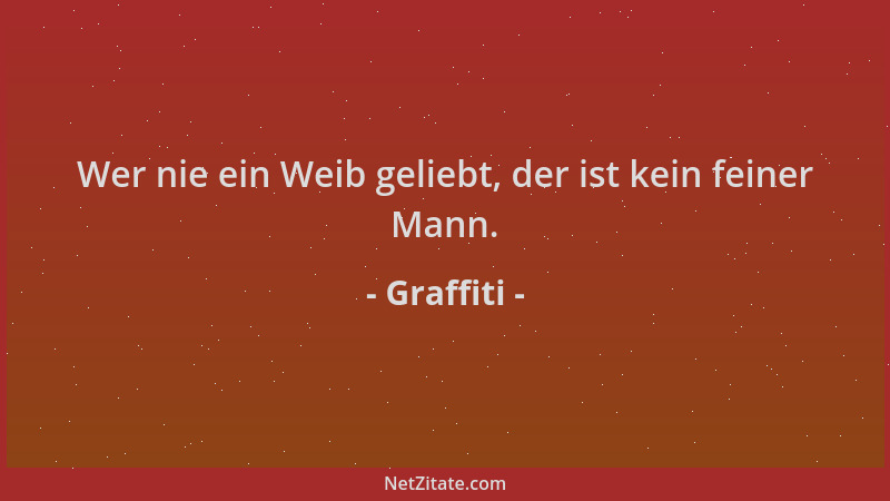 Graffiti - Wer nie ein Weib geliebt, der ist kein feiner Mann....