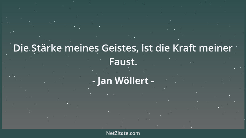 Jan Wöllert - Die Stärke meines Geistes, ist die Kraft meiner Faust....