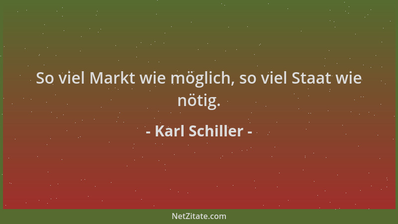 Karl Schiller - So viel Markt wie möglich, so viel Staat wie nötig....