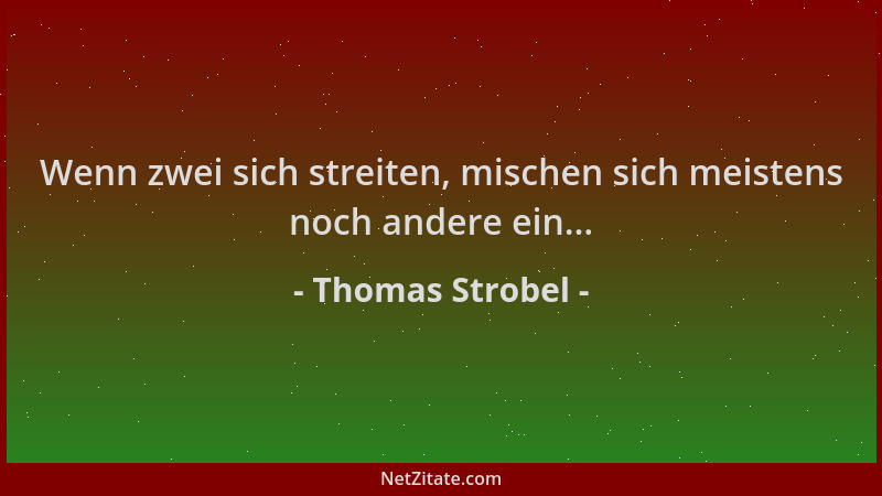 Thomas Strobel - Wenn zwei sich streiten, mischen sich meistens noch andere ein......