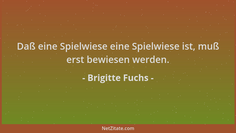 Brigitte Fuchs - Daß eine Spielwiese eine Spielwiese ist, muß erst bewiesen werden....
