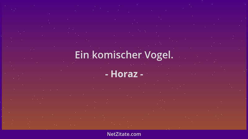 Horaz - Ein komischer Vogel....