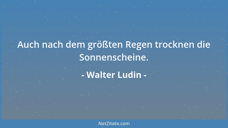 Walter Ludin - Auch nach dem größten Regen trocknen die Sonnenscheine....