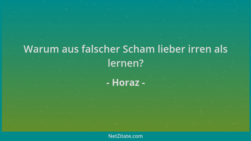 Horaz - Warum aus falscher Scham lieber irren als lernen?...