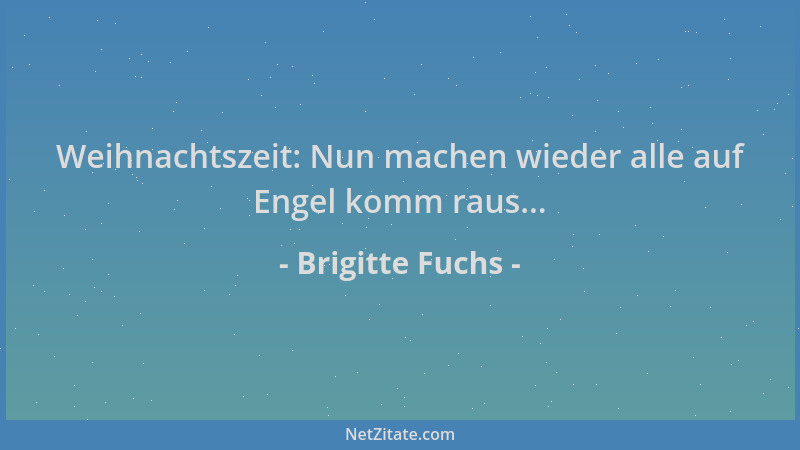 Brigitte Fuchs - Weihnachtszeit: Nun machen wieder alle auf Engel komm raus......