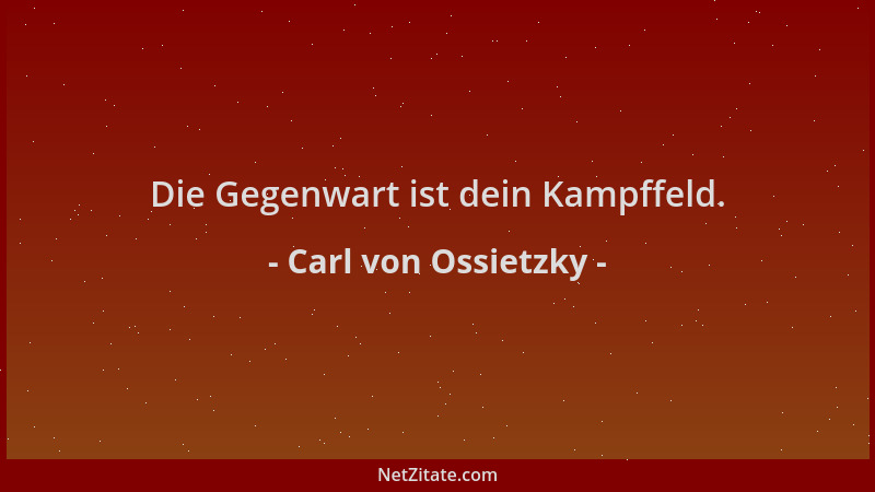 Carl von Ossietzky - Die Gegenwart ist dein Kampffeld....