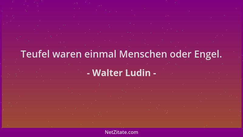 Walter Ludin - Teufel waren einmal Menschen oder Engel....