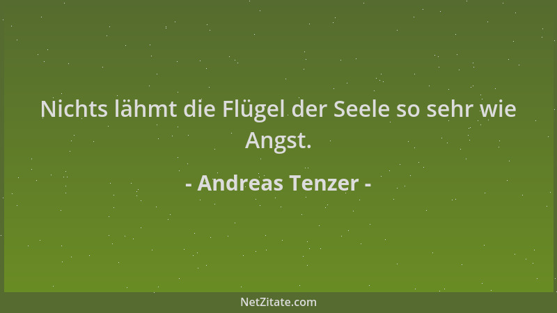 Andreas Tenzer - Nichts lähmt die Flügel der Seele so sehr wie Angst....