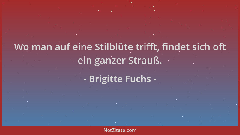 Brigitte Fuchs - Wo man auf eine Stilblüte trifft, findet sich oft ein ganzer Strauß....