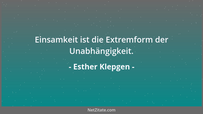 Esther Klepgen - Es gibt Leute, die sind so cool, die kann man nicht mehr kalt machen....