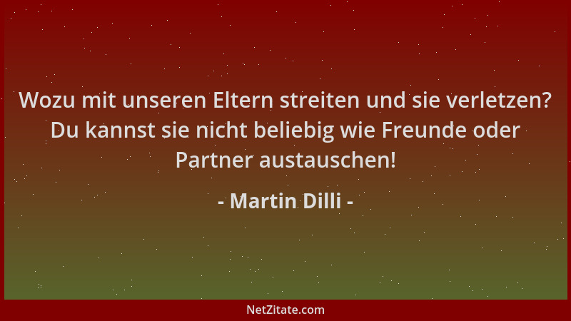 Martin Dilli - Wozu mit unseren Eltern streiten und sie verletzen? Du kannst sie nicht beliebig wie Freunde oder Partner au...