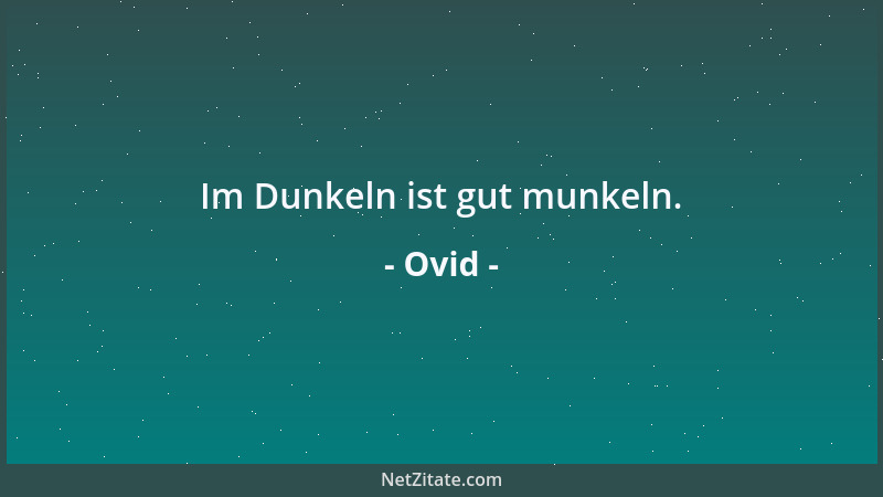 Ovid - Im Dunkeln ist gut munkeln....