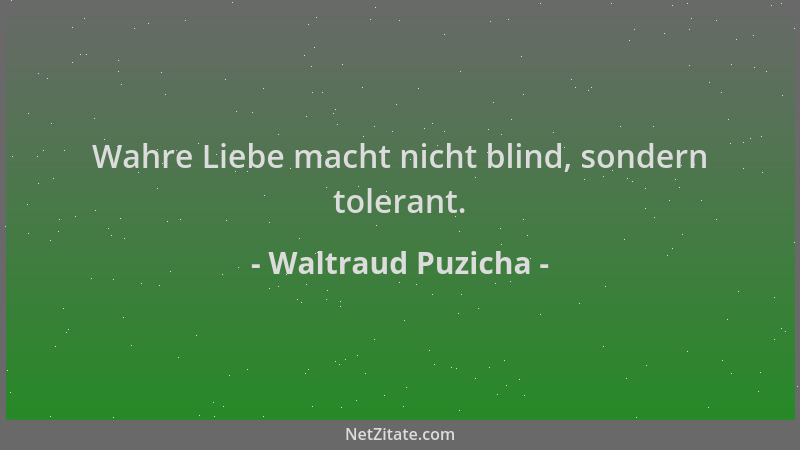 Waltraud Puzicha - Wahre Liebe macht nicht blind, sondern tolerant....