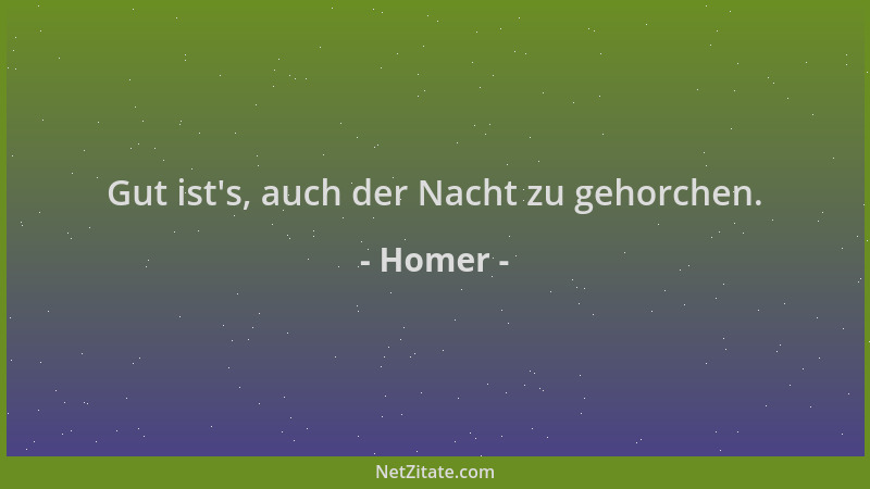 Homer - Gut ist 's, auch der Nacht zu gehorchen....